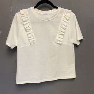 Latte tee with ruffles SZ S/M